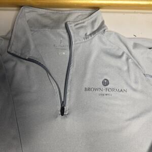 Elevate Sport Light Gray Long Sleeve 1/4-Zip Medium Brown-Forman Logo On Shirt
